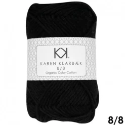 8/8 Black - KK Color Cotton økologisk bomuldsgarn fra Karen Klarbæk