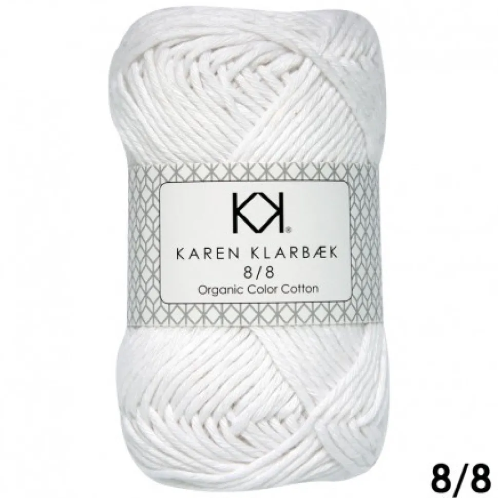 8/8 Bleached White - KK Color Cotton økologisk bomuldsgarn fra Karen Klarbæk