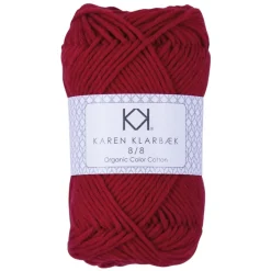 8/8 Dark Christmas Red - KK Color Cotton økologisk bomuldsgarn fra Karen Klarbæk