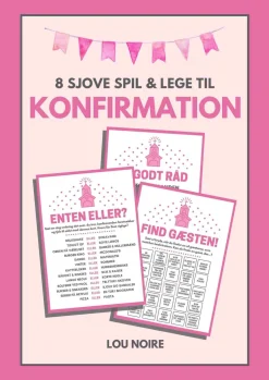 8 sjove spil og lege til konfirmation - pink (Ebog, pdf, Dansk) af Lou Noire