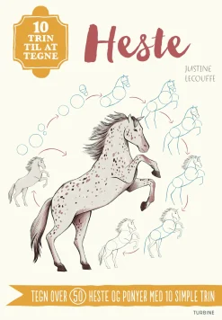 10 trin til at tegne heste: Tegn over 50 heste og ponyer med 10 simple trin (Bog, Hæftet, Dansk) af Justine Lecouffe