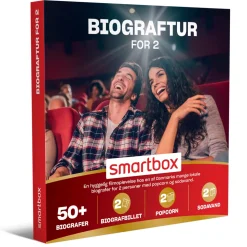 Biograftur for 2 – Lokale biografer: 2 biografbilletter, 2 x 2.5 l popcorn og 2 x 0.5... (Oplevelsesgave, Gavekort)