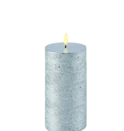 Bloklys (Metallic Silver - 7,8 x 15/18 CM) (LED-lys)