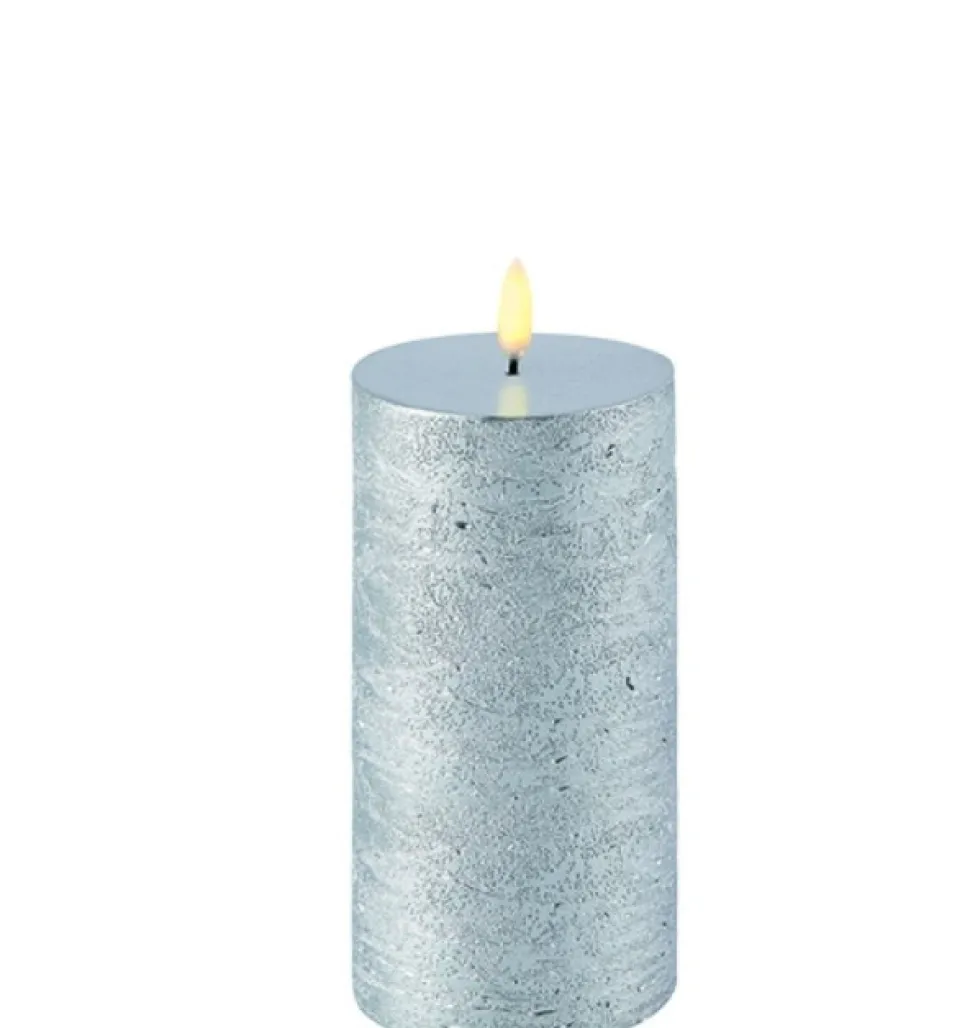 Bloklys (Metallic Silver - 7,8 x 15/18 CM) (LED-lys)