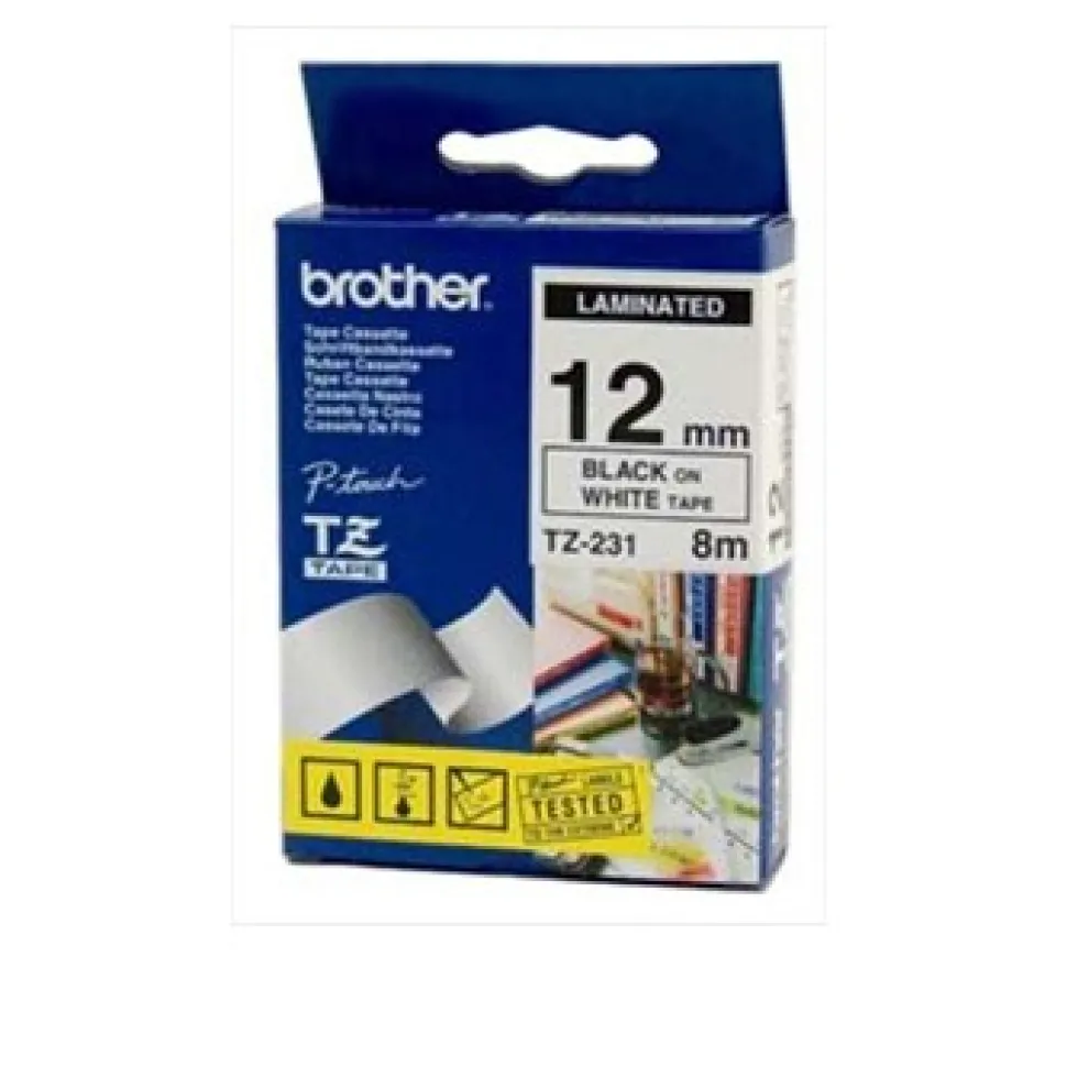 Brother TZe tape 12mmx8m black/white