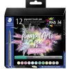 Brush pen Pigment Arts pastel ass (12) (Kontorartikler)