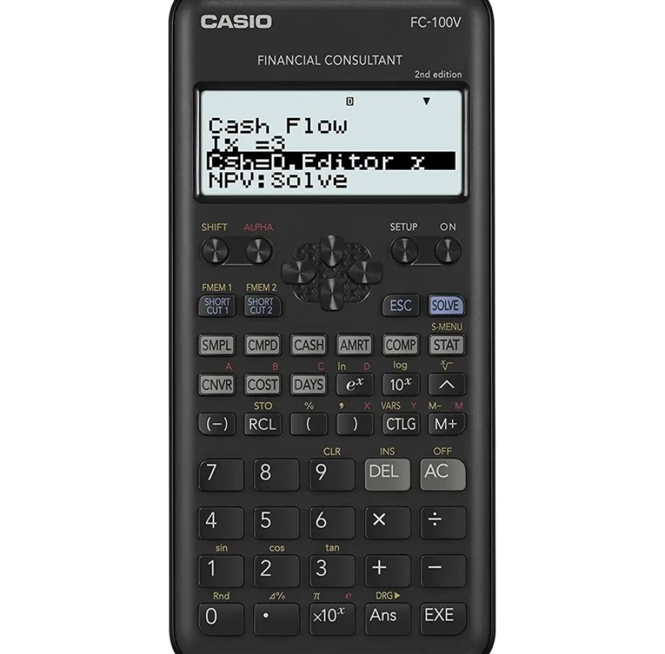 Casio financial calculator FC100V-2, Black