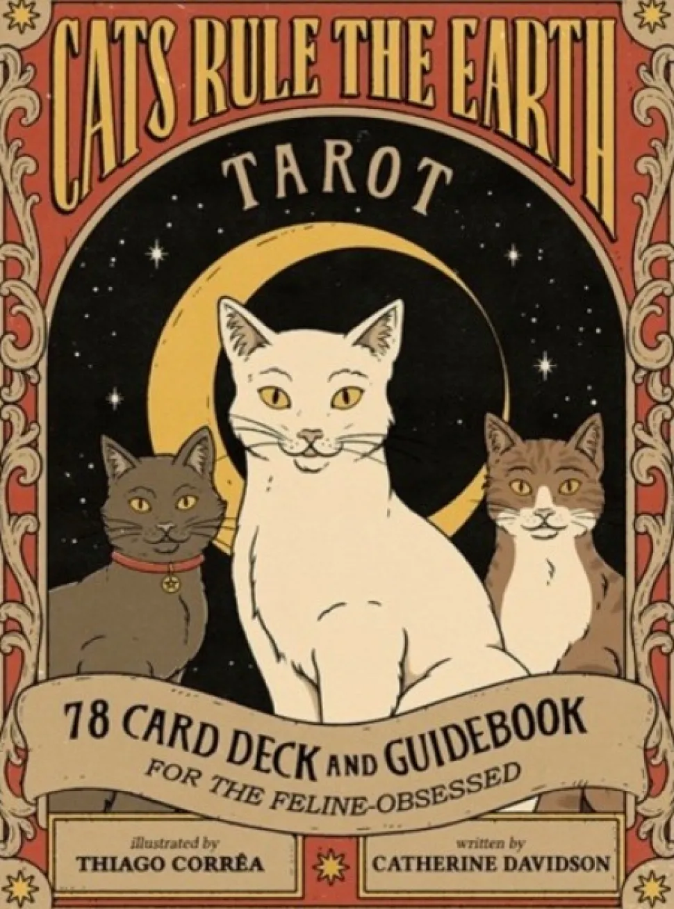 Cats Rule the Earth Tarot: 78-Card Deck and Guidebook for the Feline-Obsessed (Cards, Engelsk) af Catherine Davidson