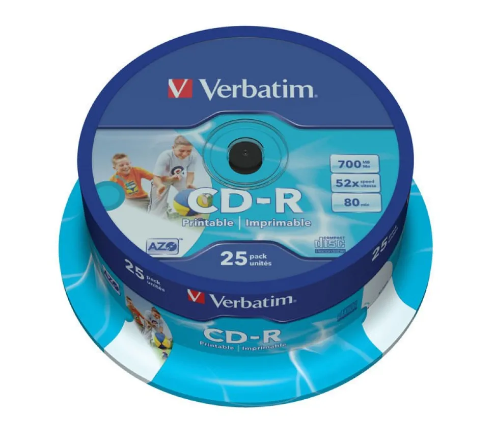 CD-R AZO, 52X Printable spindel (25) (Data / lagring)