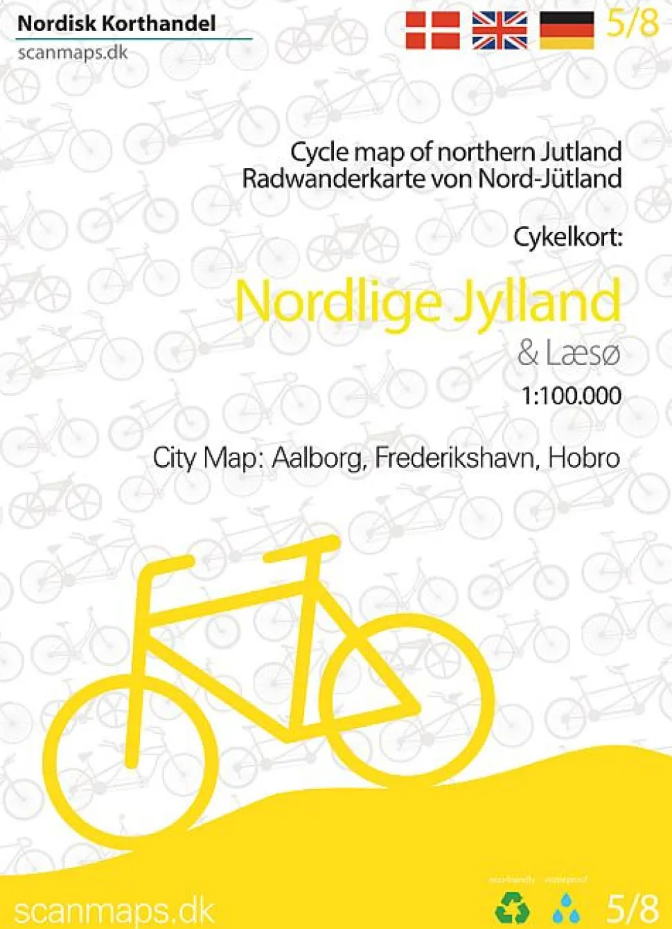 Cykelkort Nordlige Jylland: kort 5 (Kort falset lamineret, Dansk)