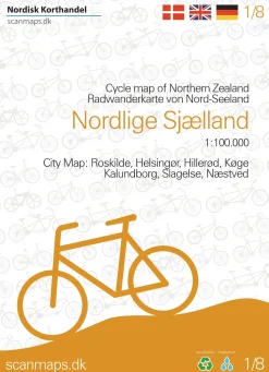 Cykelkort Nordlige Sjælland: Kort 1 (Kort falset lamineret, Dansk) af Jens Erik Larsen