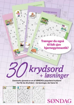Danmarks sjoveste - 30 krydsord + løsninger (Ebog, pdf, Dansk) af Ugebladet SØNDAG