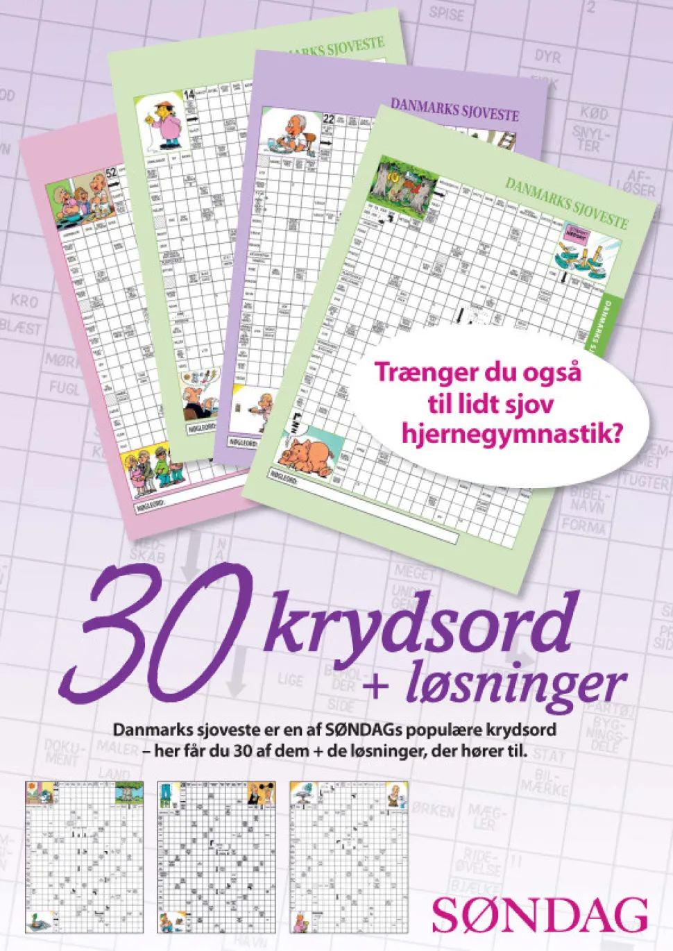 Danmarks sjoveste - 30 krydsord + løsninger (Ebog, pdf, Dansk) af Ugebladet SØNDAG