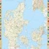 Danmarkskort med kommunevåben - Plakat 70x100cm (plakat, kort, dansk)
