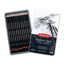 Derwent Graphic 9B-H - 12 Tegneblyanter (Skriveredskaber)