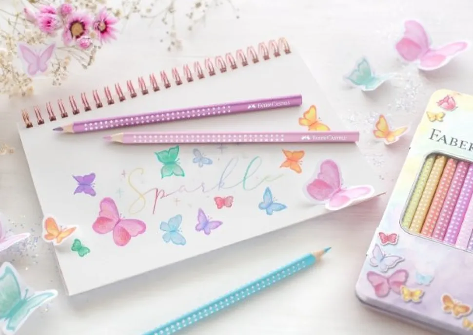 Faber-Castell sparkle pastel farveblyanter 12 stk (Skriveredskaber)