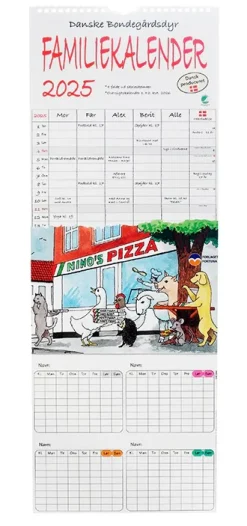 Familiekalender - Danske Bondegårdsdyr 2025 (Kalender)