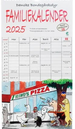 Familiekalender - Danske Bondegårdsdyr 2025 (Kalender)