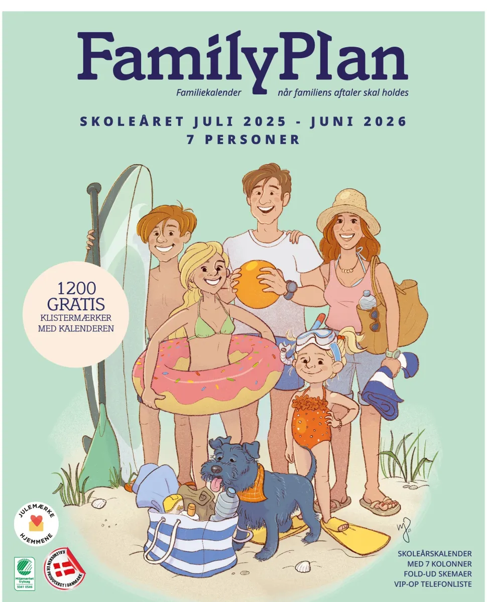 FamilyPlan skoleårskalender 25/26 7 personer