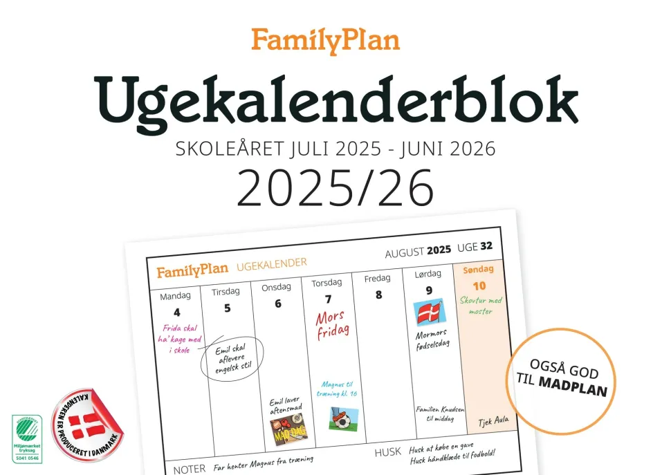 FamilyPlan Ugekalenderblok 25/26