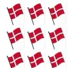 Flag på pind oblat stor (Klistermærker)