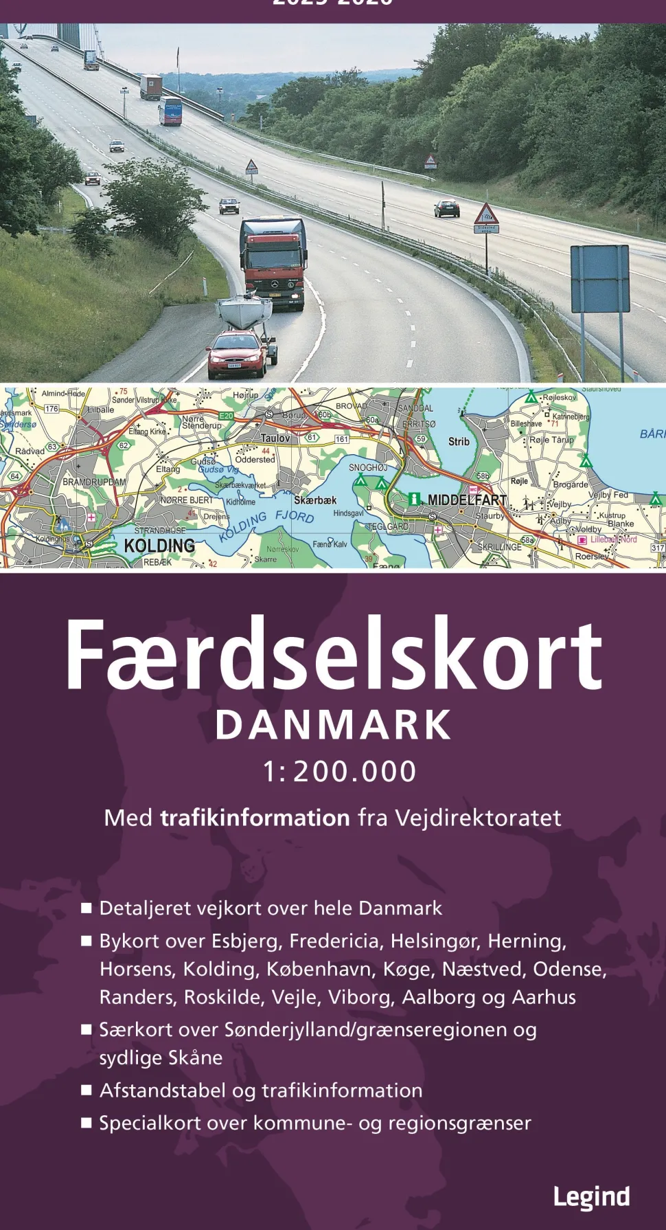 Færdselskort Danmark 2025-2026 (Bog, Spiralryg, Dansk)