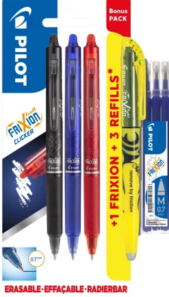 Frixion Clicker m/klik 0,7 Bonuspack 3+Light+Refillset (Kontorartikler)