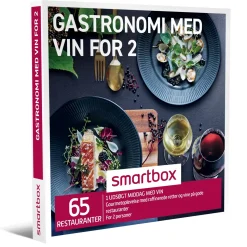 Gastronomi med vin for 2: 1 middag med vin for 2 personer (Oplevelsesgave, Gavekort)