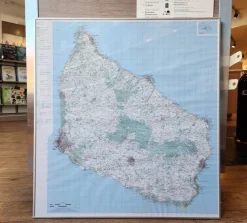 Geodætisk kort Bornholm og Christiansø (Plakat, Vægkort, Dansk)