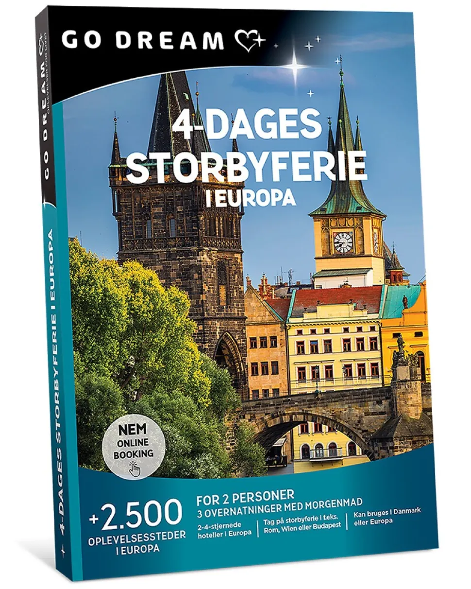 Go Dream: 4-dages Storbyferie i Europa (Oplevelsesgave, Gavekort)