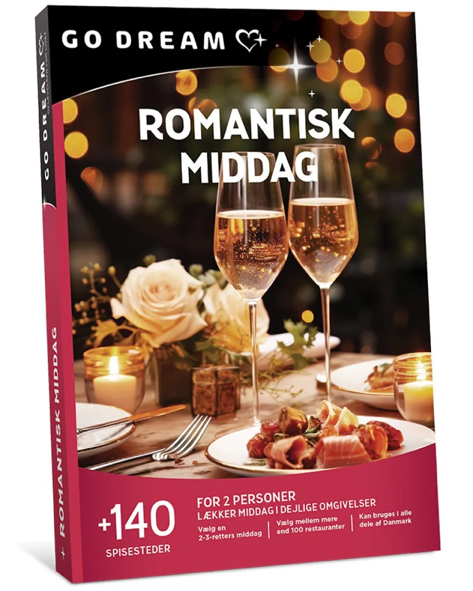 Go Dream: Romantisk middag for 2 (Oplevelsesgave, Gavekort)
