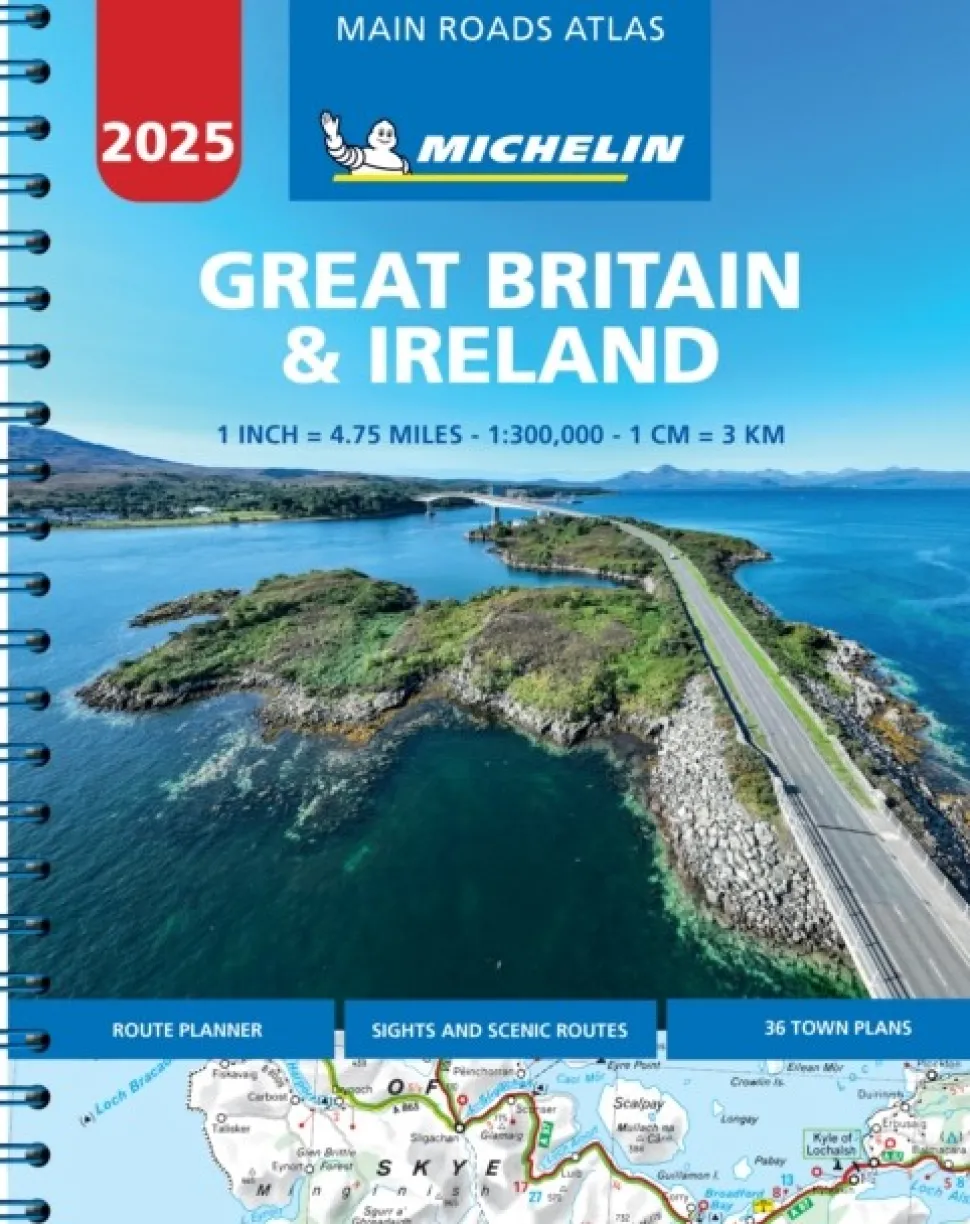 Great Britain & Ireland 2025 - Mains Roads Atlas (A4-Spiral) (Bog, Spiral bound, Engelsk) af Michelin