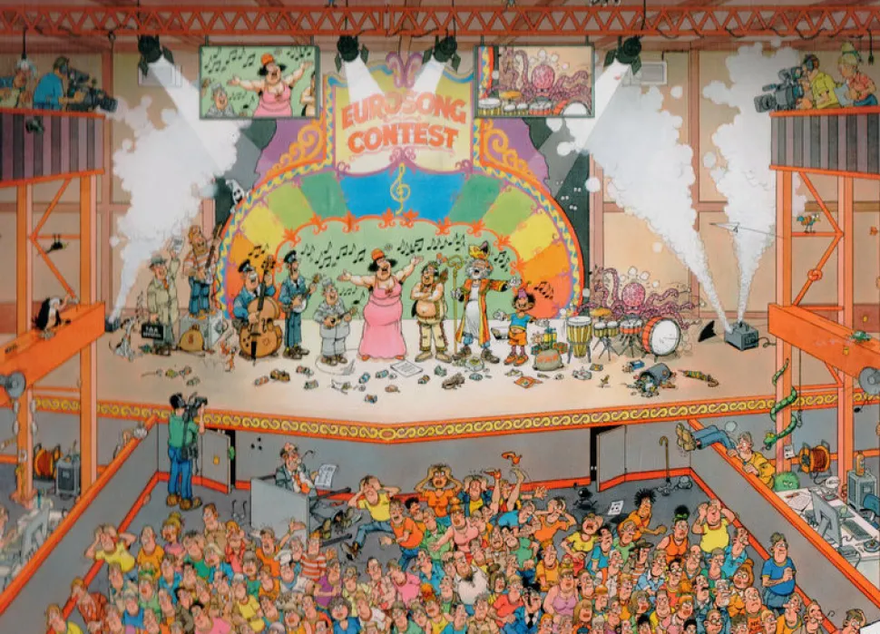 Jan van Haasteren Comic Puzzle - Melodi Grand Prix - 1000 Brikker (Spil)