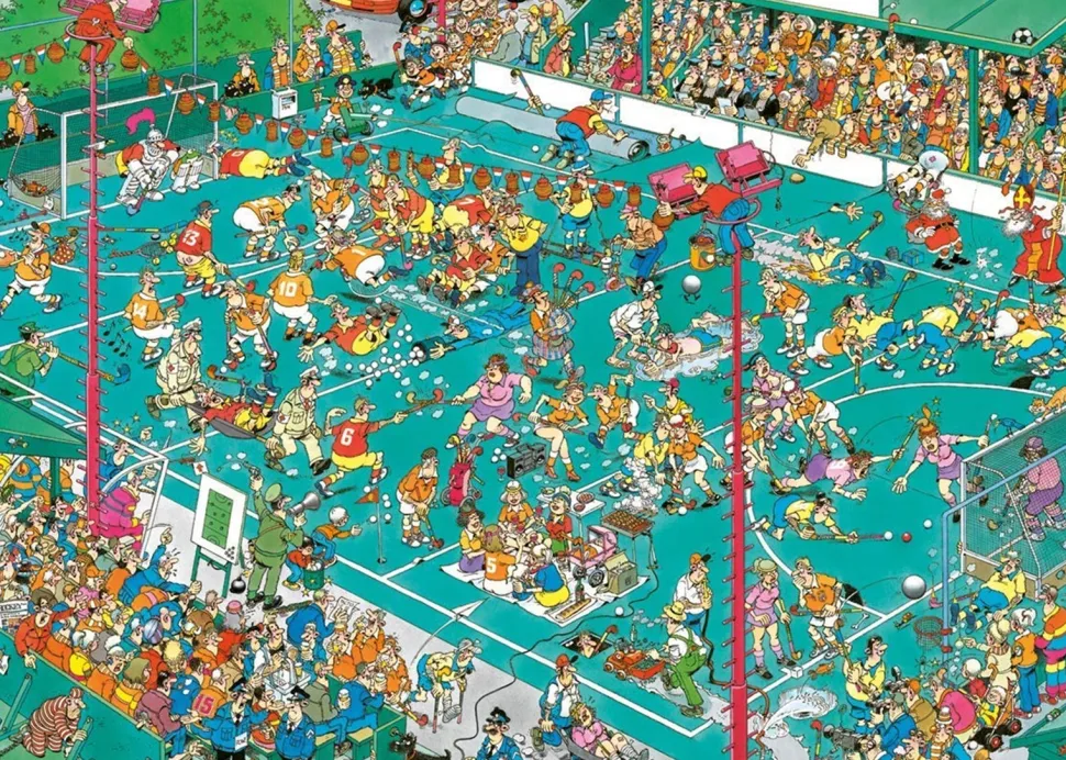 Jan van Haasteren Comic Puzzle - Hockey Championship - 1000 brikker (Spil)