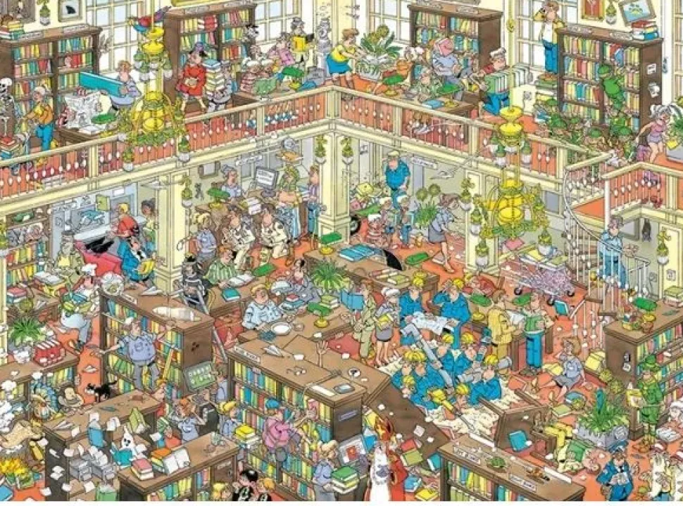 Jan Van Haasteren Puslespil The Library 1000 Brikker (Spil)