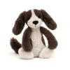 Jellycat Bashful hund brun/hvid, lille 18 cm