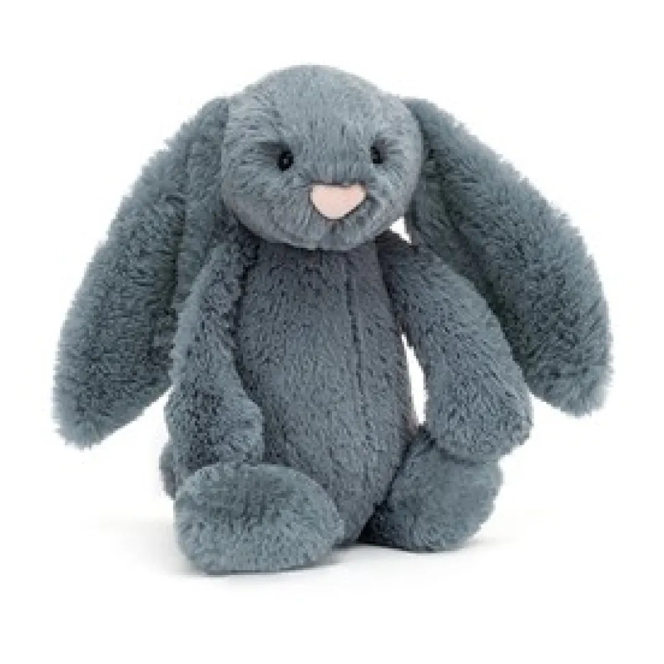 Jellycat: Bashful kanin, Dusky Blue Mellem 31 cm