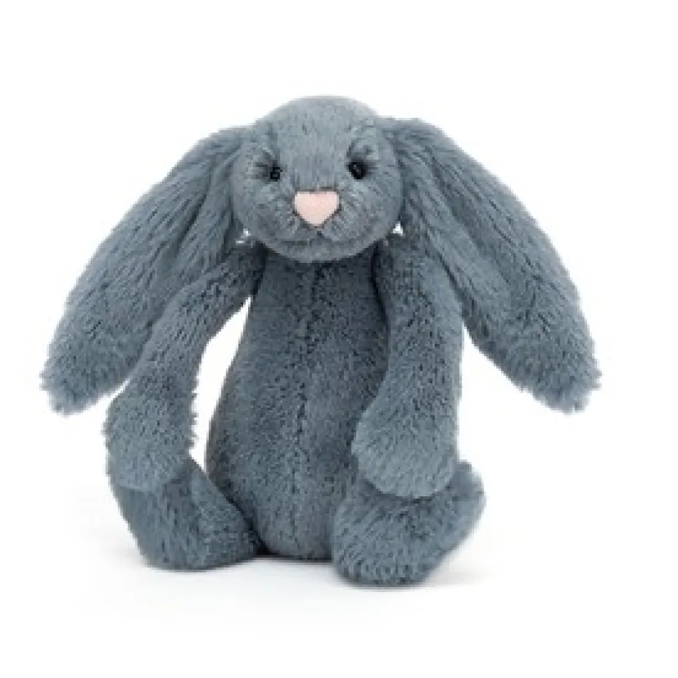 Jellycat: Bashful kanin, Dusky Blue lille 18 cm
