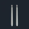 Kronelys: dobbeltpakke (Ivory - 2 x 2,3 x 20,5 CM) (LED-lys)