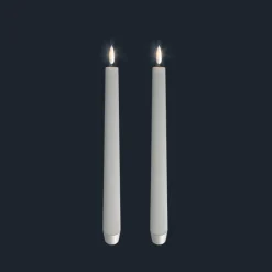 Kronelys: dobbeltpakke (Ivory - 2 x 2,3 x 20,5 CM) (LED-lys)