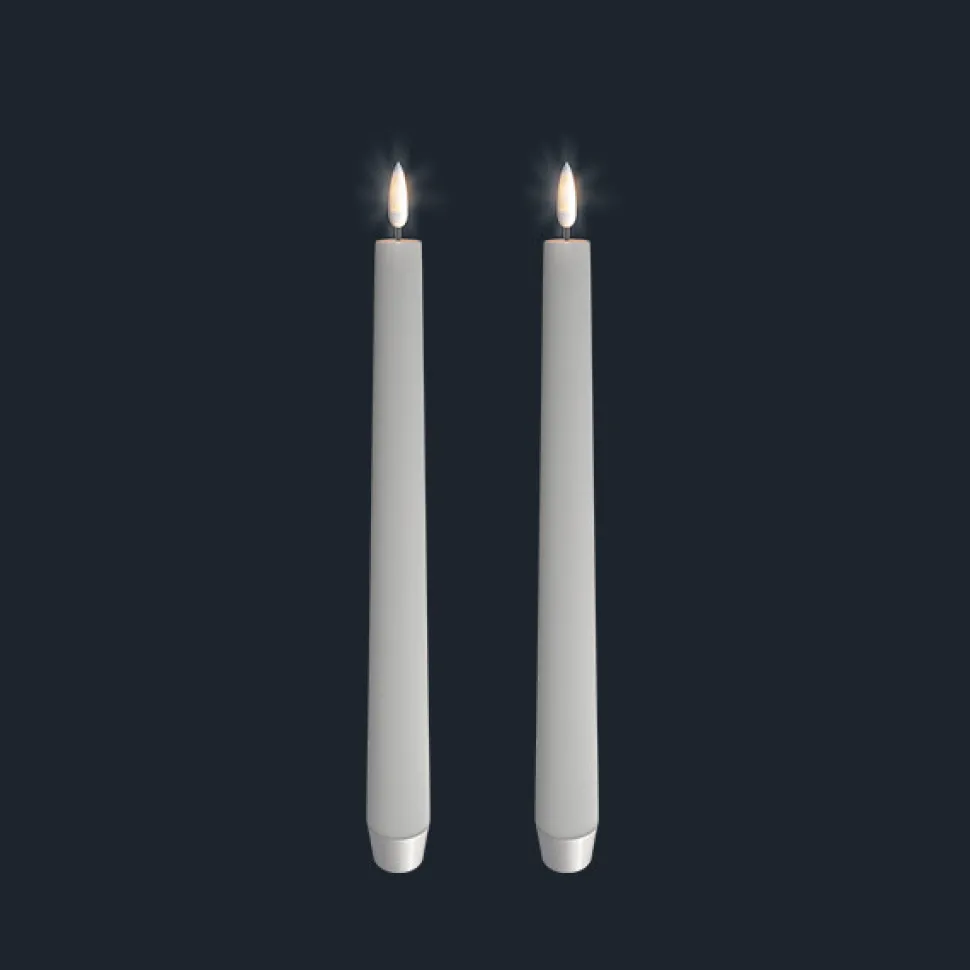 Kronelys: dobbeltpakke (Ivory - 2 x 2,3 x 20,5 CM) (LED-lys)