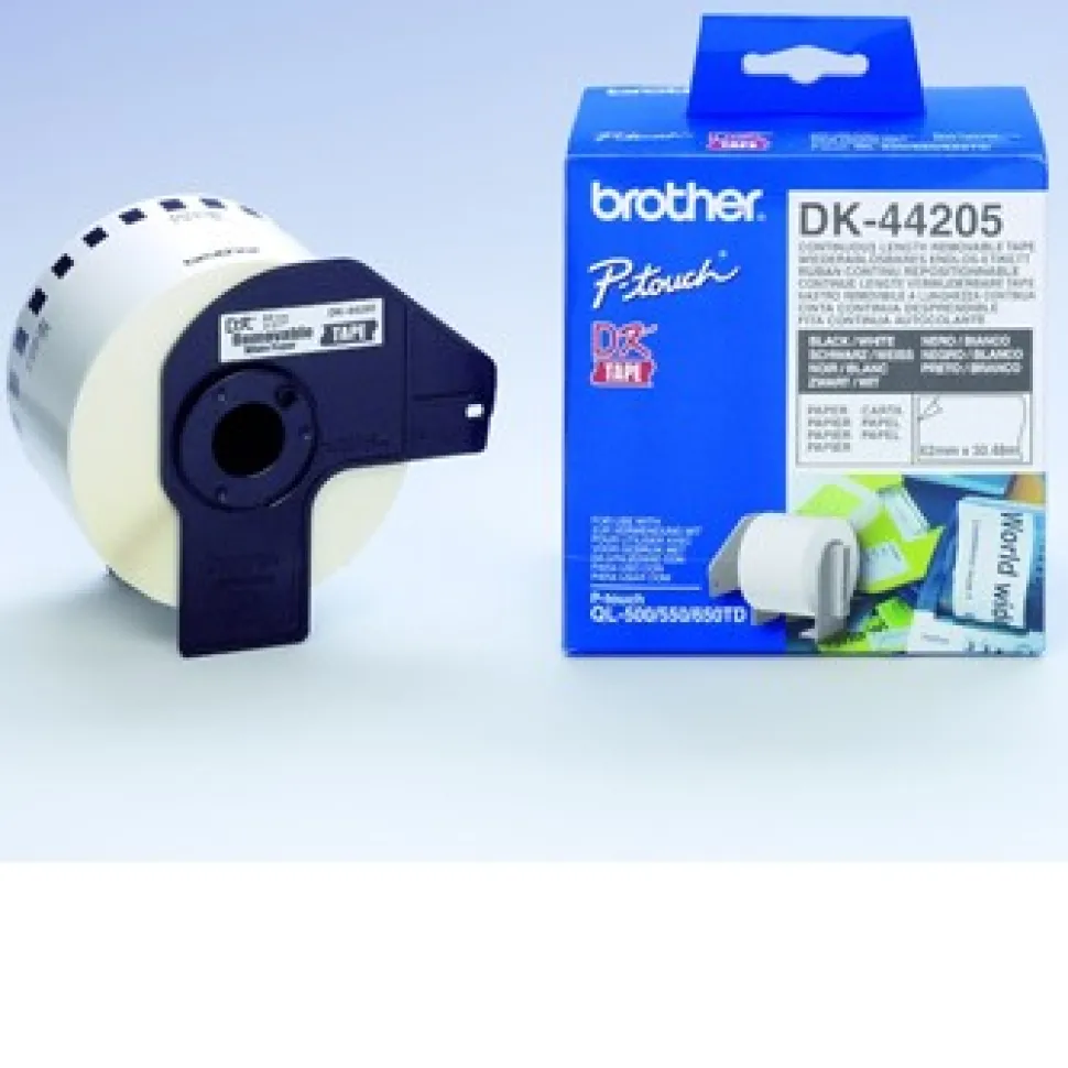 Labels 62mmx30,48m removable white paper
