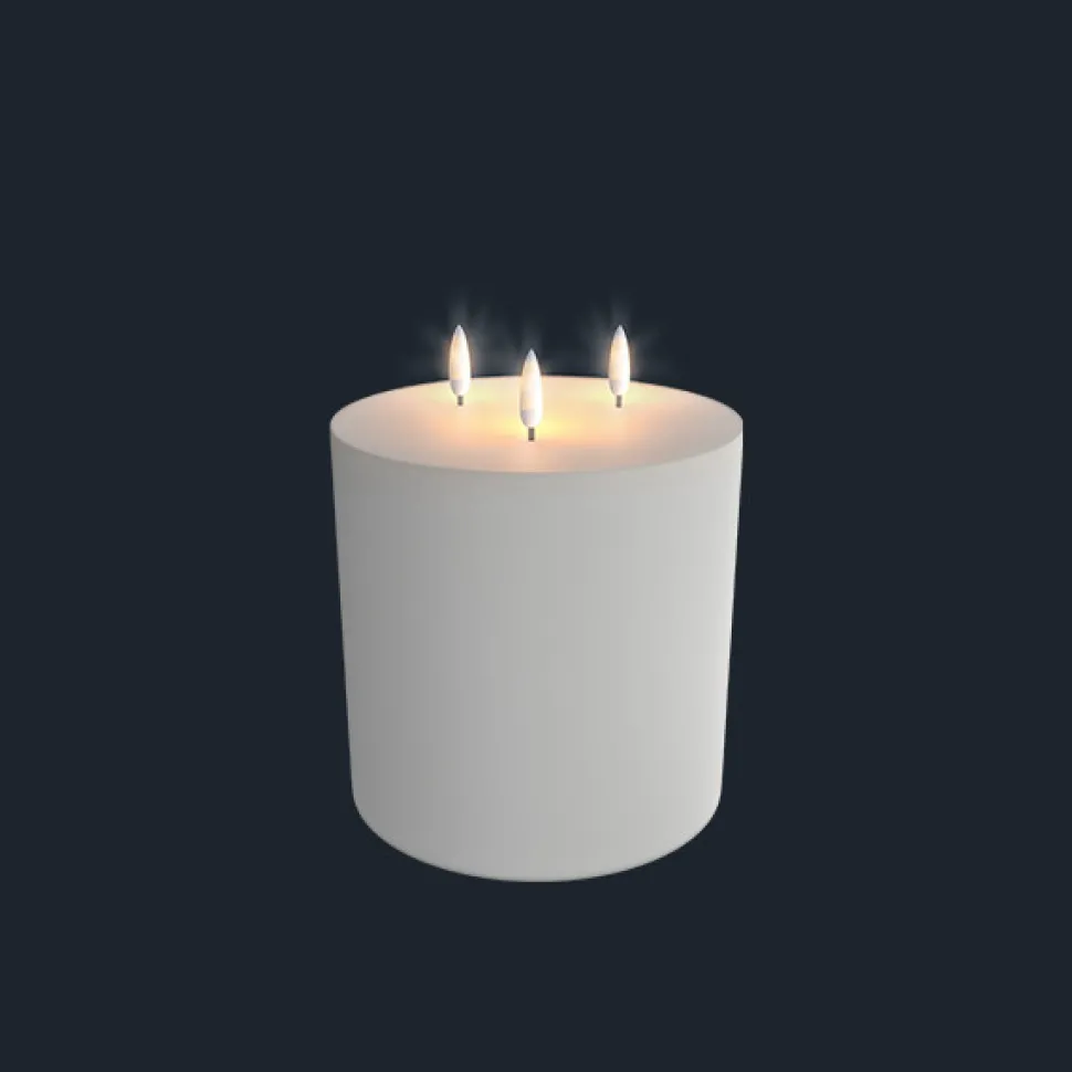 Lys med 3 flammer (Nordic White - 15,2 x 18 CM) (LED-lys)