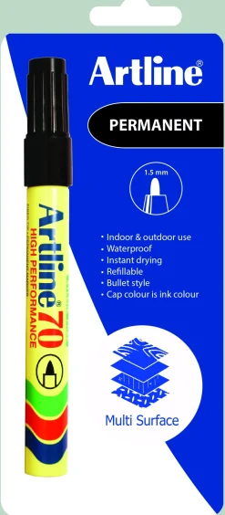 Marker Artline 70 sort 1-Blister (Kontorartikler)