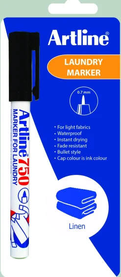 Marker Artline 750 Tekstil sort 1/Blister (Kontorartikler)