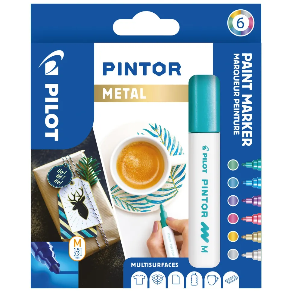Marker Pintor Medium Metal Mix 1,4 ass (6) (Kontorartikler)