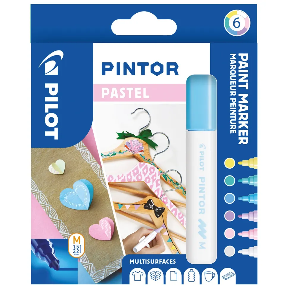 Marker Pintor Medium Pastel Mix 1,4 ass (6) (Kontorartikler)