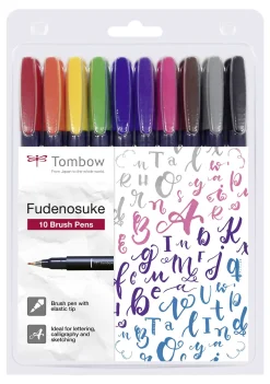 Marker Tombow Fudenosuke hård ass (10) (Kontorartikler)