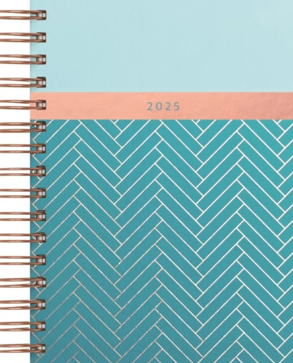 Matilda Myres Teal Page-a-Day A5 Diary 2025 (Kalender, Calendar, Engelsk) af Tangible Stationery Company