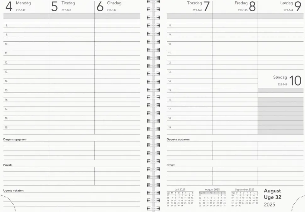 Mayland Basic ugekalender A5 PP-plast 2025
